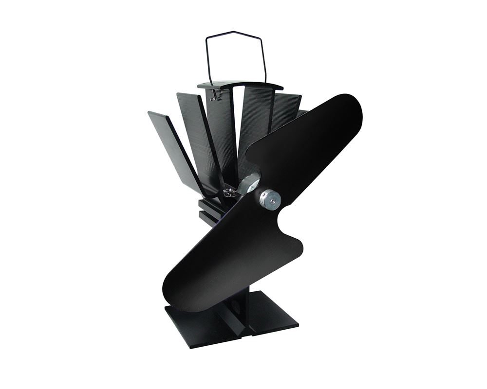 REGST87 Heat Powered Stove Fan Black Blade Regin Products Ltd